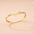Personalized Baby Name Bangle Bracelet with Heart - Glaxias