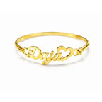 Personalized Baby Name Bangle Bracelet with Heart - Glaxias