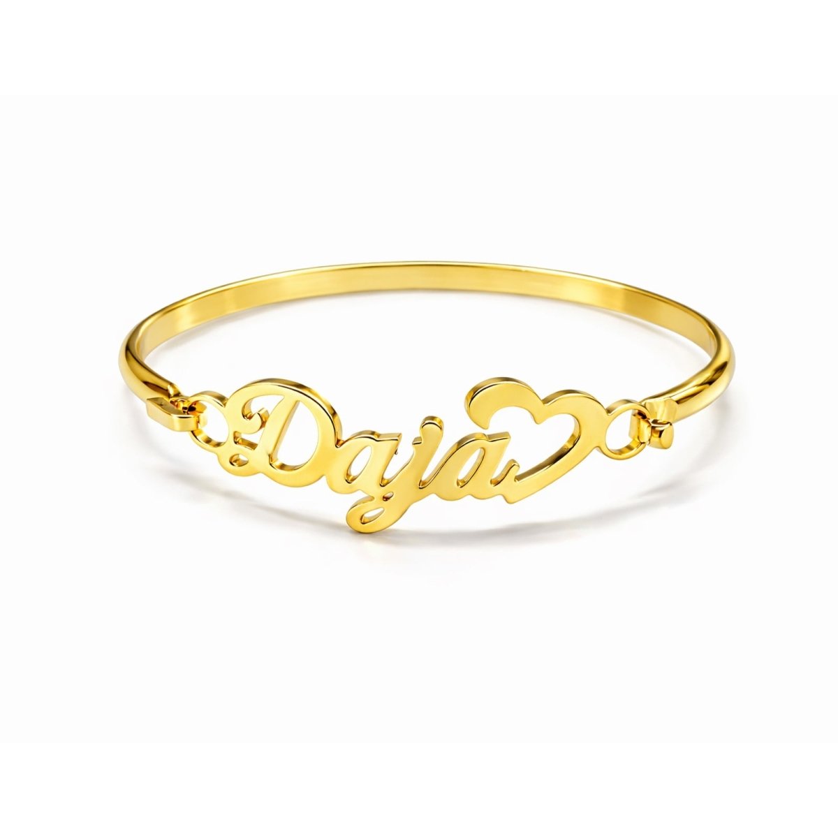Personalized Baby Name Bangle Bracelet with Heart - Glaxias