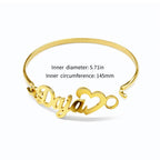 Personalized Baby Name Bangle Bracelet with Heart - Glaxias