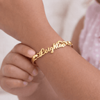 Personalized Baby Name Bangle Bracelet with Heart - Glaxias