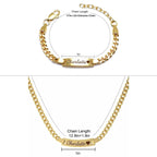 Personalized Baby Name Birthstone Bracelet and Necklace Set - Glaxias