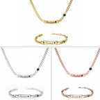 Personalized Baby Name Birthstone Bracelet and Necklace Set - Glaxias