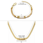 Personalized Baby Name Birthstone Bracelet and Necklace Set - Glaxias