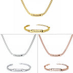 Personalized Baby Name Birthstone Bracelet and Necklace Set - Glaxias