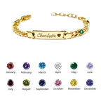 Personalized Baby Name Birthstone Bracelet and Necklace Set - Glaxias