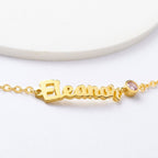 Personalized Baby Name Bracelet With Birthstone - Glaxias