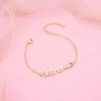 Personalized Baby Name Bracelet With Birthstone - Glaxias