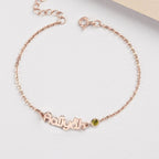 Personalized Baby Name Bracelet With Birthstone - Glaxias