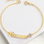 Personalized Baby Name Bracelet With Birthstone - Glaxias