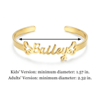 Personalized Baby Name Cuff Bracelet with Angel Wings - Glaxias