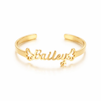 Personalized Baby Name Cuff Bracelet with Angel Wings - Glaxias