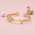 Personalized Baby Name Cuff Bracelet with Angel Wings - Glaxias
