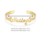 Personalized Baby Name Cuff Bracelet with Angel Wings - Glaxias