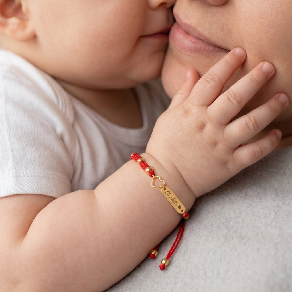 Personalized Baby Name Guardian Bracelet ¨C Red String for Protection & Blessing - Glaxias