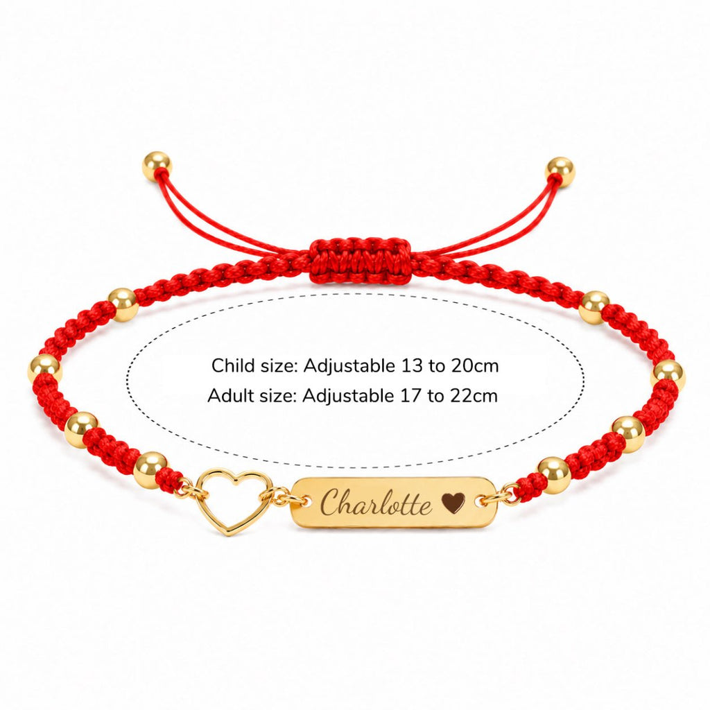 Personalized Baby Name Guardian Bracelet ¨C Red String for Protection & Blessing - Glaxias