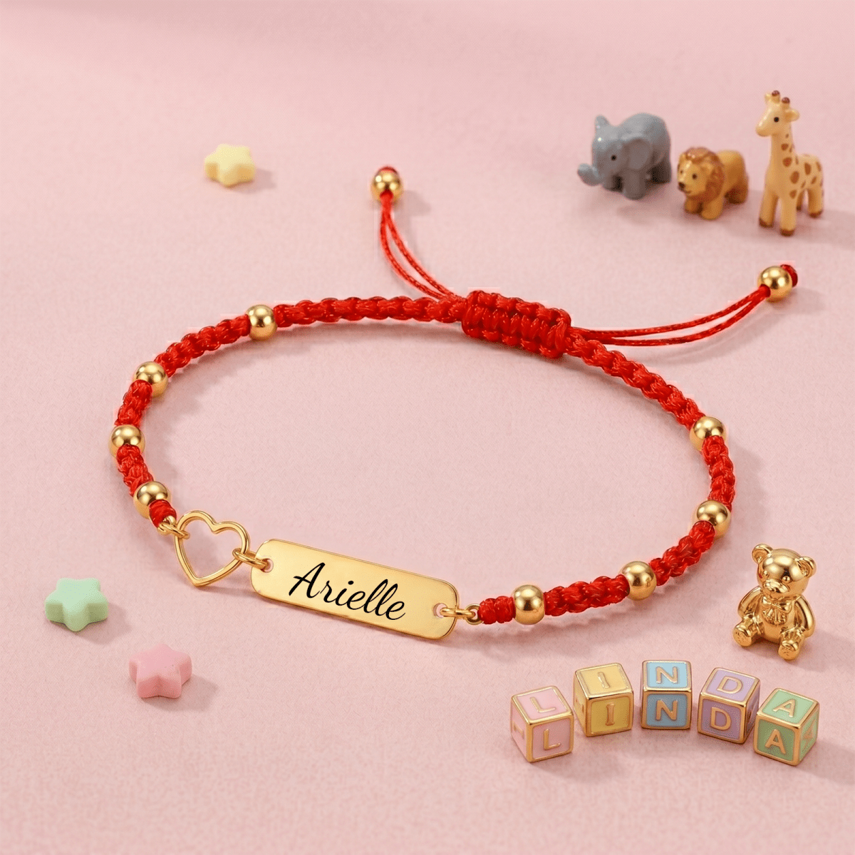 Personalized Baby Name Guardian Bracelet – Red String for Protection & Blessing - Glaxias