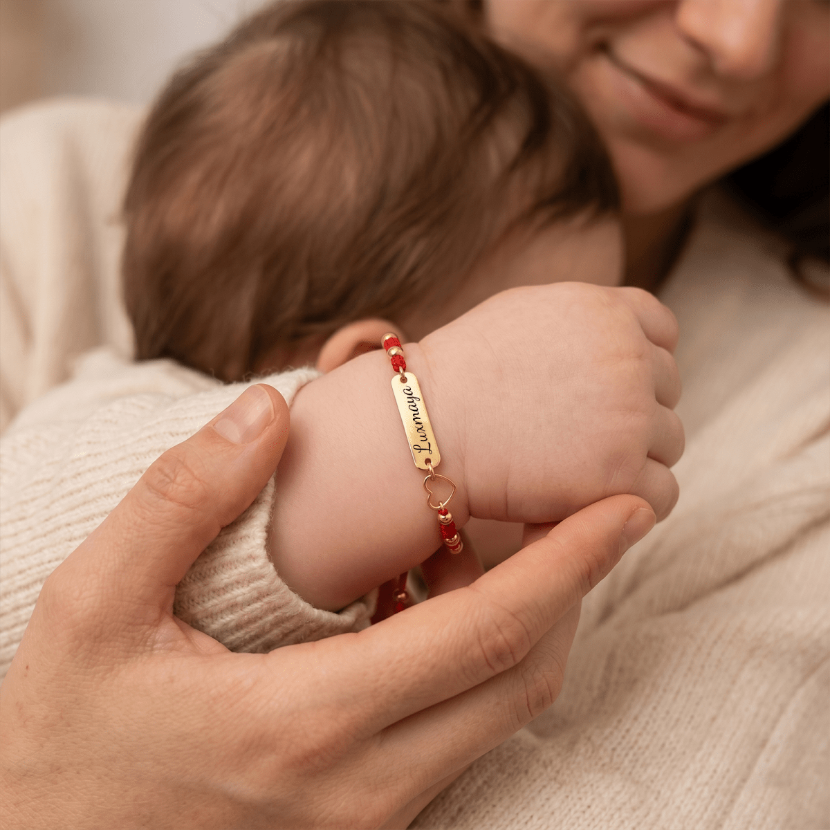 Personalized Baby Name Guardian Bracelet – Red String for Protection & Blessing - Glaxias