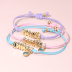 Personalized Balloon Initial Name & Birthstone Rope Bracelet - Glaxias