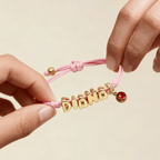 Personalized Balloon Initial Name & Birthstone Rope Bracelet - Glaxias