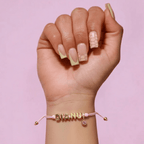 Personalized Balloon Initial Name & Birthstone Rope Bracelet - Glaxias