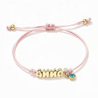 Personalized Balloon Initial Name & Birthstone Rope Bracelet - Glaxias
