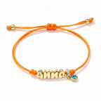 Personalized Balloon Initial Name & Birthstone Rope Bracelet - Glaxias