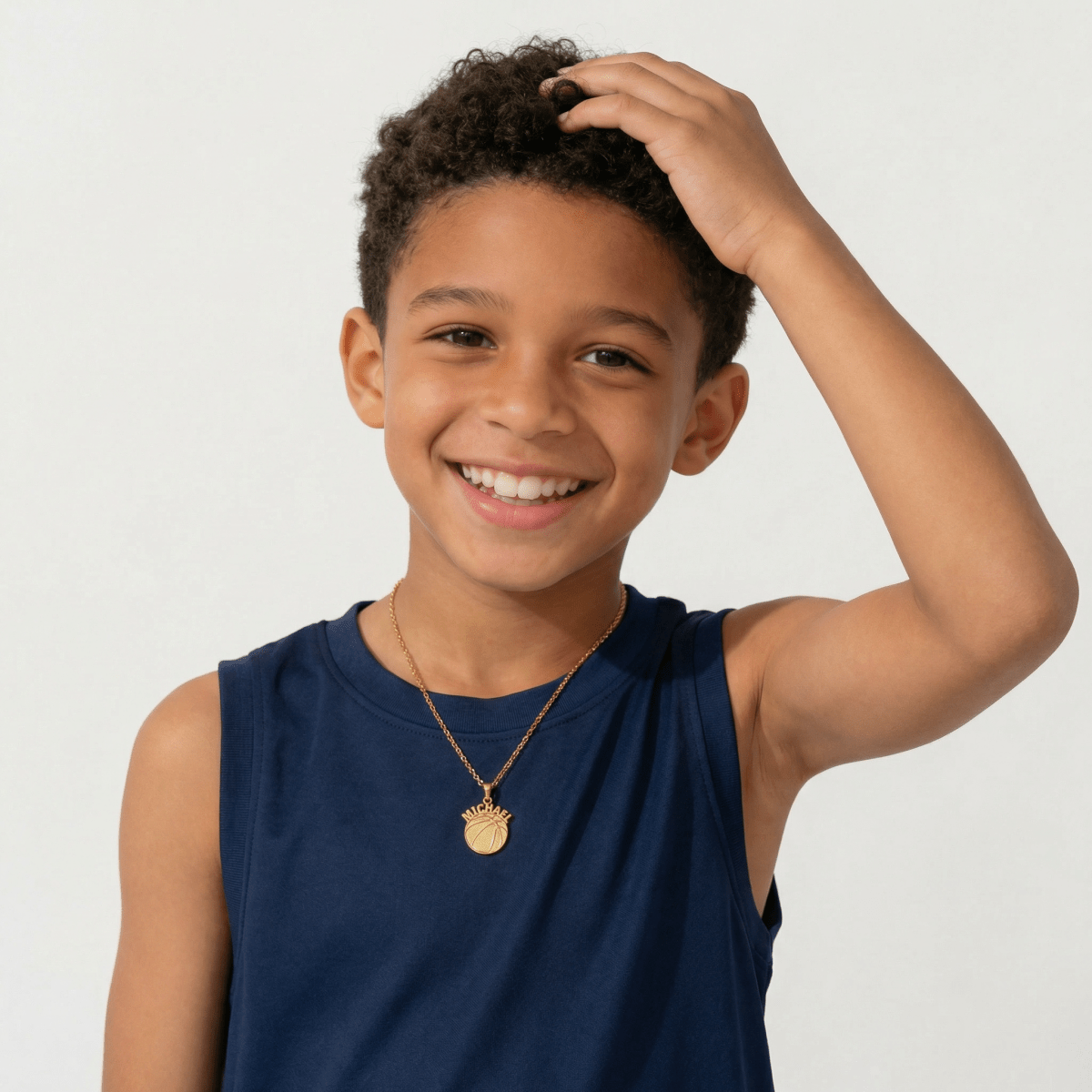 Personalized Basketball Baby Boy Name Necklace - Glaxias