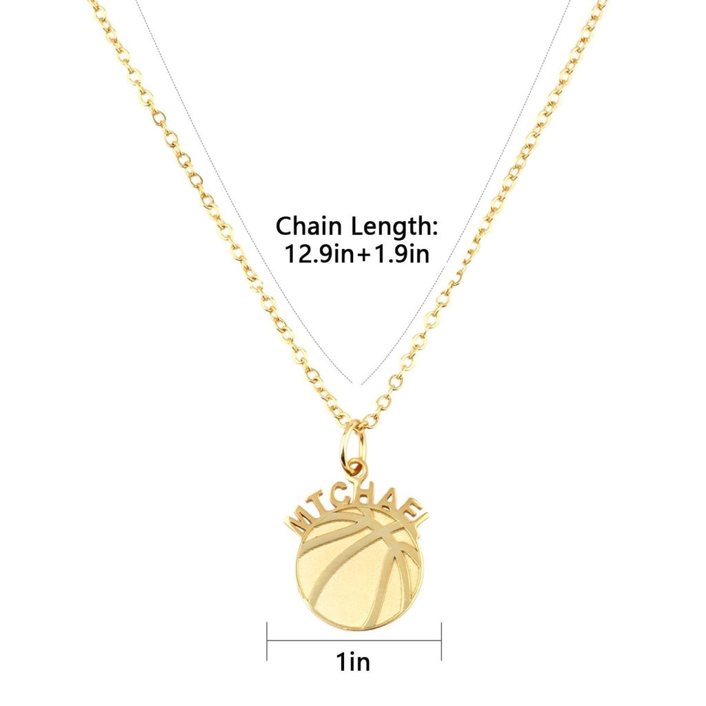 Personalized Basketball Baby Boy Name Necklace - Glaxias
