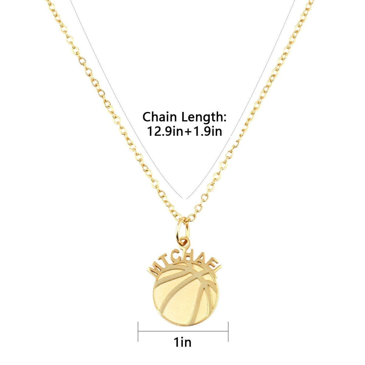 Personalized Basketball Baby Boy Name Necklace - Glaxias