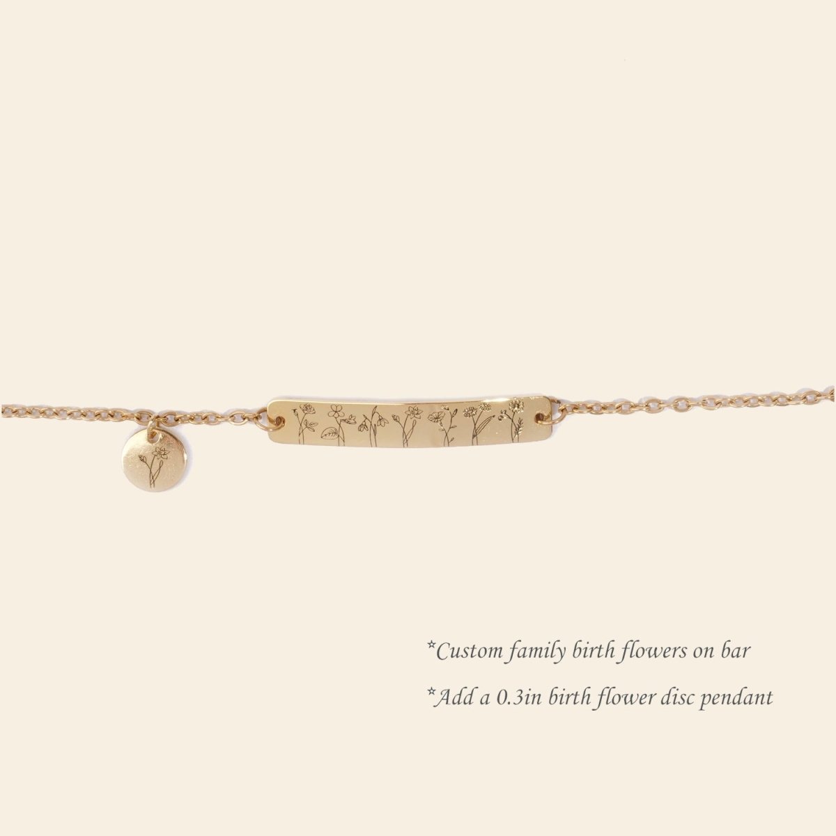 Personalized Birth Flower Family Garden Bracelet - Glaxias