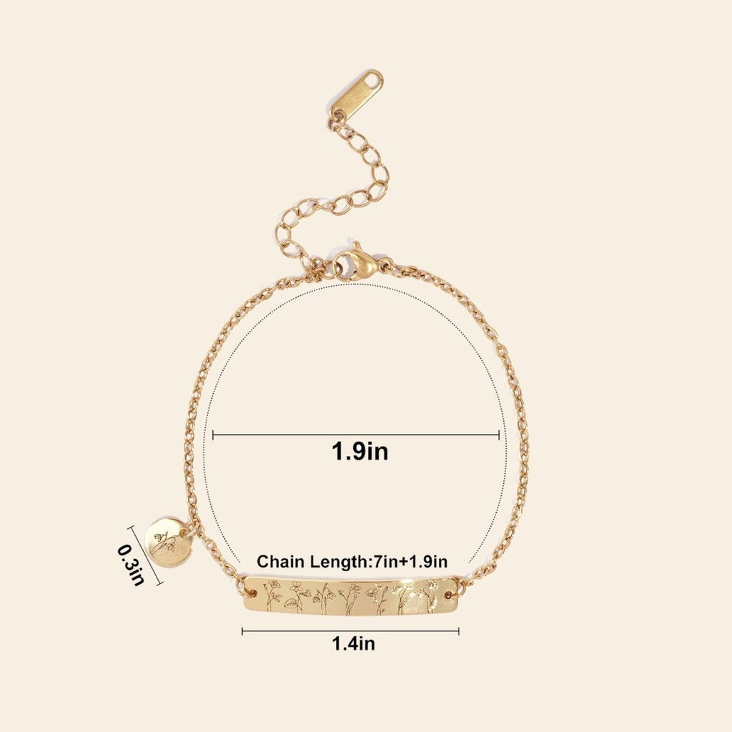 Personalized Birth Flower Family Garden Bracelet - Glaxias