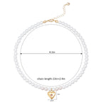 Personalized Birthstone Girl¡®s Heart Locket Pearl Necklace - Glaxias