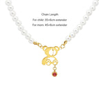 Personalized Birthstone Pearl Bear Pendant Necklace - Glaxias