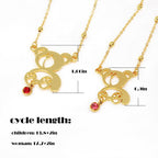 Personalized Birthstone Pearl Bear Pendant Necklace - Glaxias