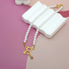 Personalized Birthstone Pearl Bear Pendant Necklace - Glaxias