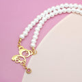 Personalized Birthstone Pearl Bear Pendant Necklace - Glaxias
