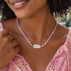 Personalized Braided Cord Shell Name Necklace - Glaxias