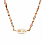 Personalized Braided Cord Shell Name Necklace - Glaxias