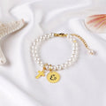 Personalized Childrens Cross and Pearl Bracelet with Initial - Glaxias