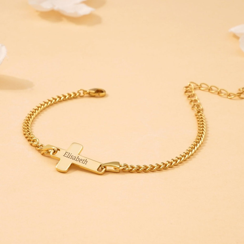 Personalized Children's Name Cross Bracelet - Glaxias