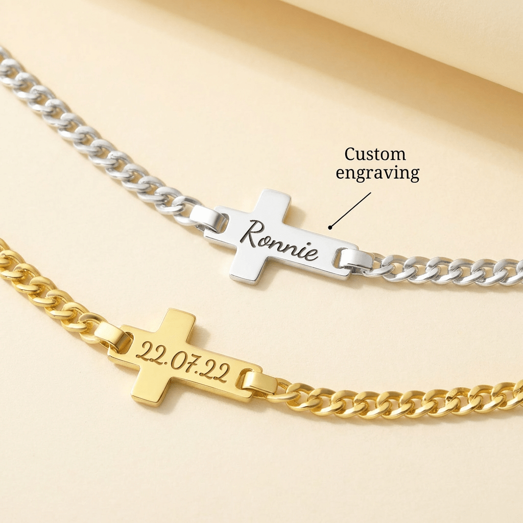Personalized Children's Name Cross Bracelet - Glaxias
