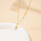 Personalized Childrens Name Necklace with a Tiny Cross - Glaxias