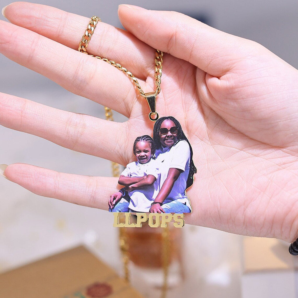 Personalized Color Photo and Name Locket Necklace - Glaxias