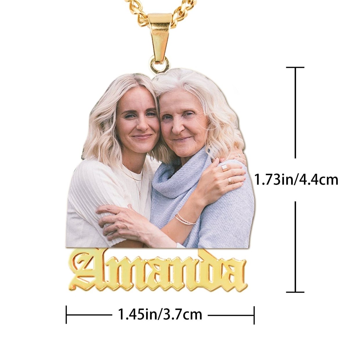 Personalized Color Photo and Name Locket Necklace - Glaxias