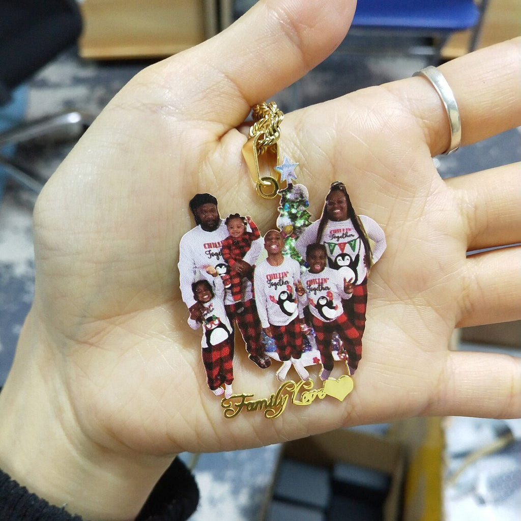 Personalized Color Photo and Name Locket Necklace - Glaxias