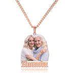 Personalized Color Photo and Name Locket Necklace - Glaxias