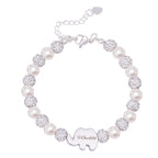 Personalized CZ Silver Elephant Name Bracelet - Glaxias