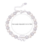 Personalized CZ Silver Elephant Name Bracelet - Glaxias