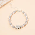 Personalized CZ Silver Elephant Name Bracelet - Glaxias